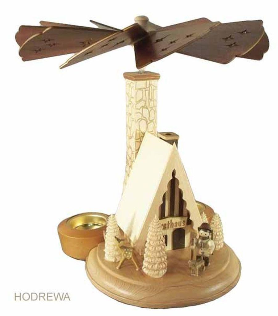 Tischpyramide Räucherhaus Försterei BxHxT 24x26x24cm NEU