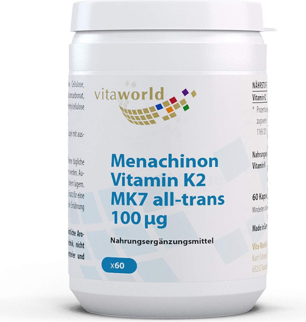 Vitaworld Menachinon Vitamin K2 100 μg Kapseln, 60 St. Kapseln
