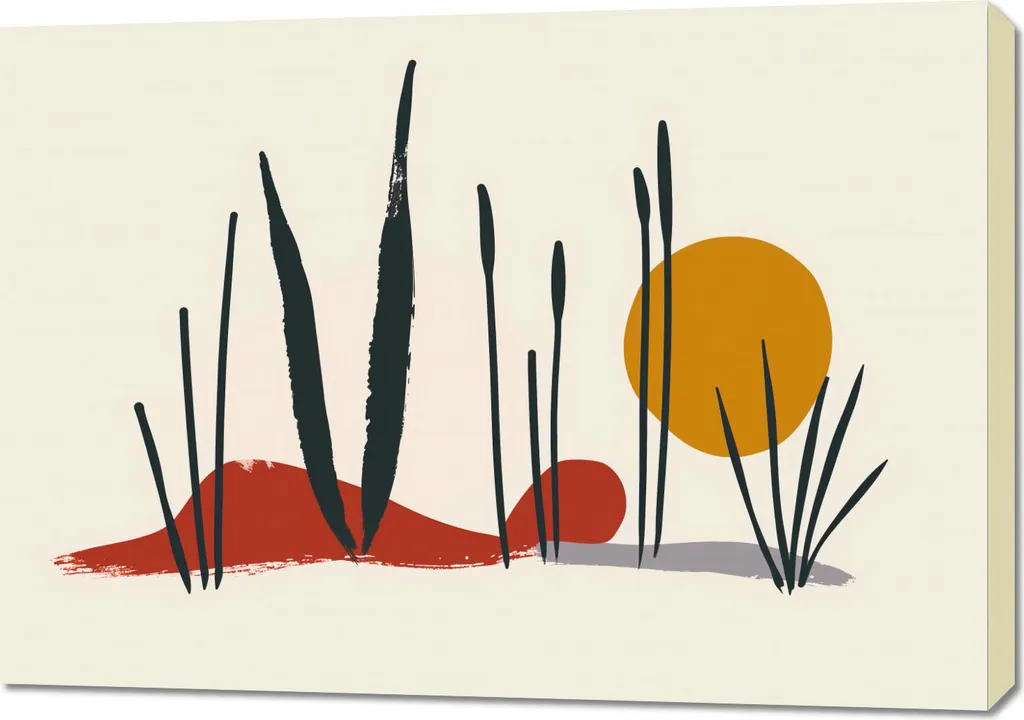 Quadro su Tela 100x70 Canne al Tramonto - Offerta Arredo Casa