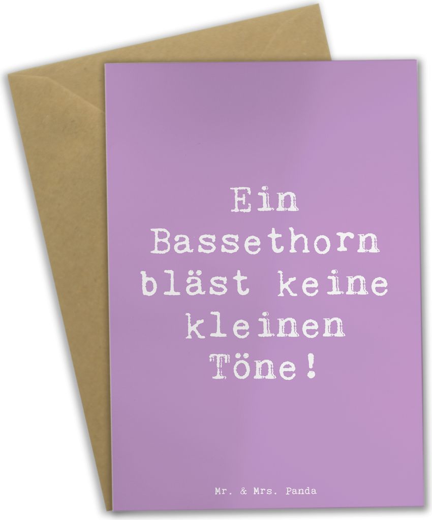 Mr. & Mrs. Panda Klappkarte Spruch Bassethorn Klänge - Lavendeltraum - Geschenk, Klarinettenfamilie, Kammermusik, osterkarte, Musikrichtungen, ein...