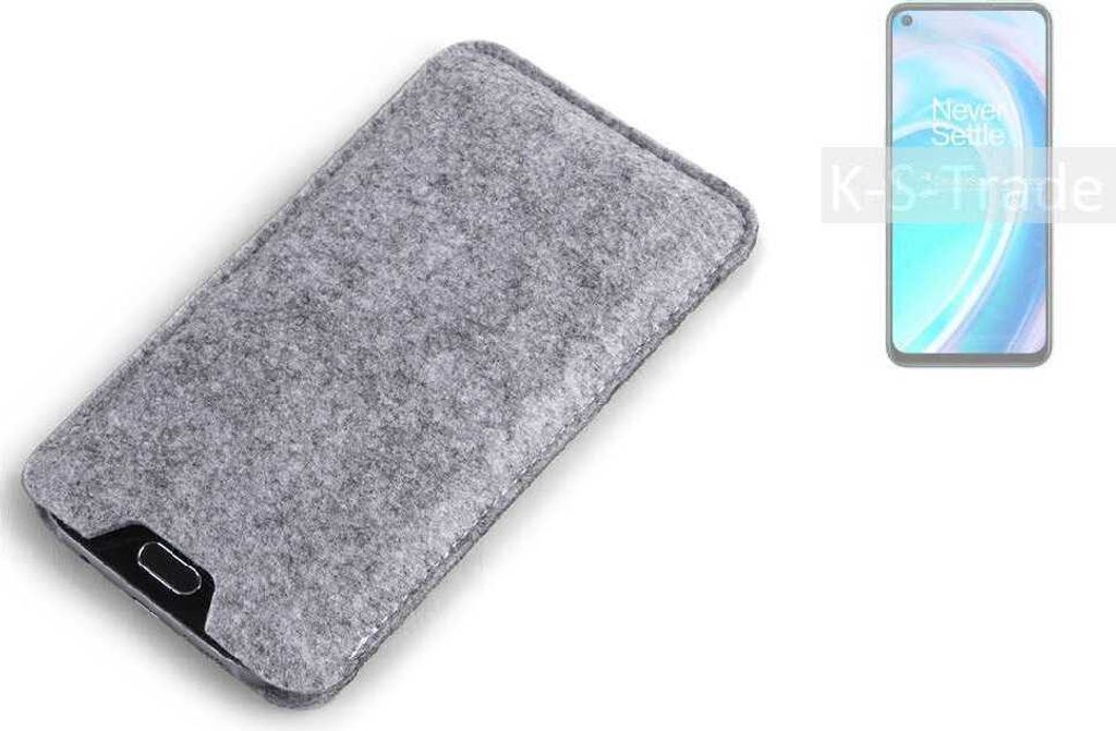 K-S-Trade Filz Handyhülle kompatibel mit OnePlus Nord CE 2 Lite 5G Schutzhülle Filztasche Filz Tasche Case Sleeve Handy Hülle Filzhülle grau