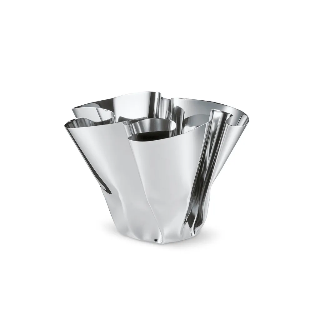 Vase décoratif de table 20 cm en inox poli pour salon et salle à manger