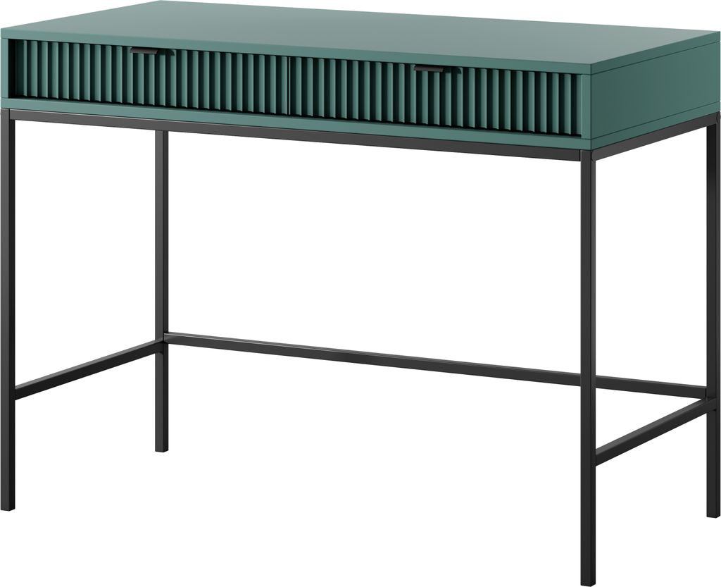 Schminktisch: zwei Schubladen, Farbe: Labrador, Gestellfarbe: Schwarz Möbelmaße: B: 104 cm, H: 78 cm, T: 50 cm