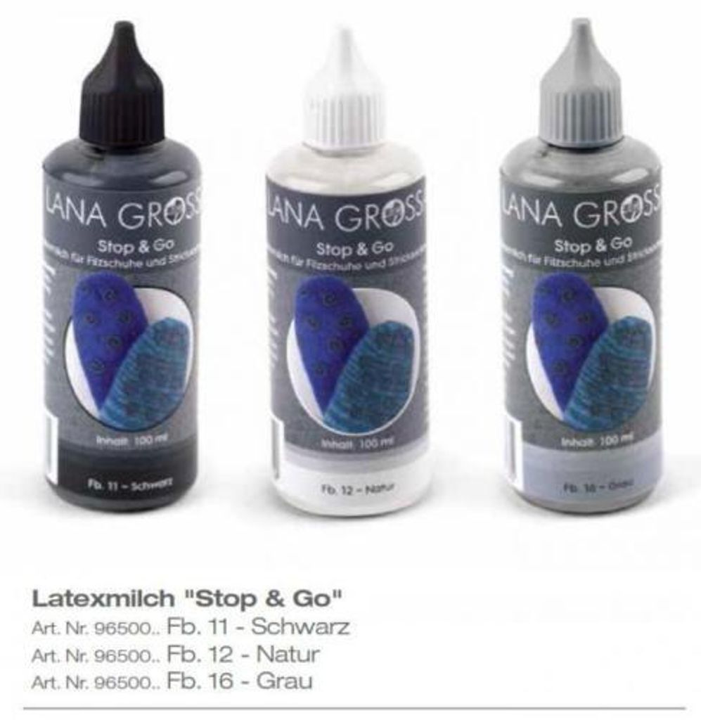 Lana Grossa Stop & Go Latexmilch Sohlenlatex Noppenlatex in verschiedenen Farben Latexmilch 016 - Grau