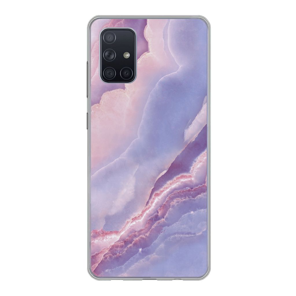 MuchoWow Handyhülle Schutzhülle Hülle für Samsung Galaxy A51 5G Kalkstein - Naturstein - Mineralien Silikon Softcase Handy Hülle - Abbildung