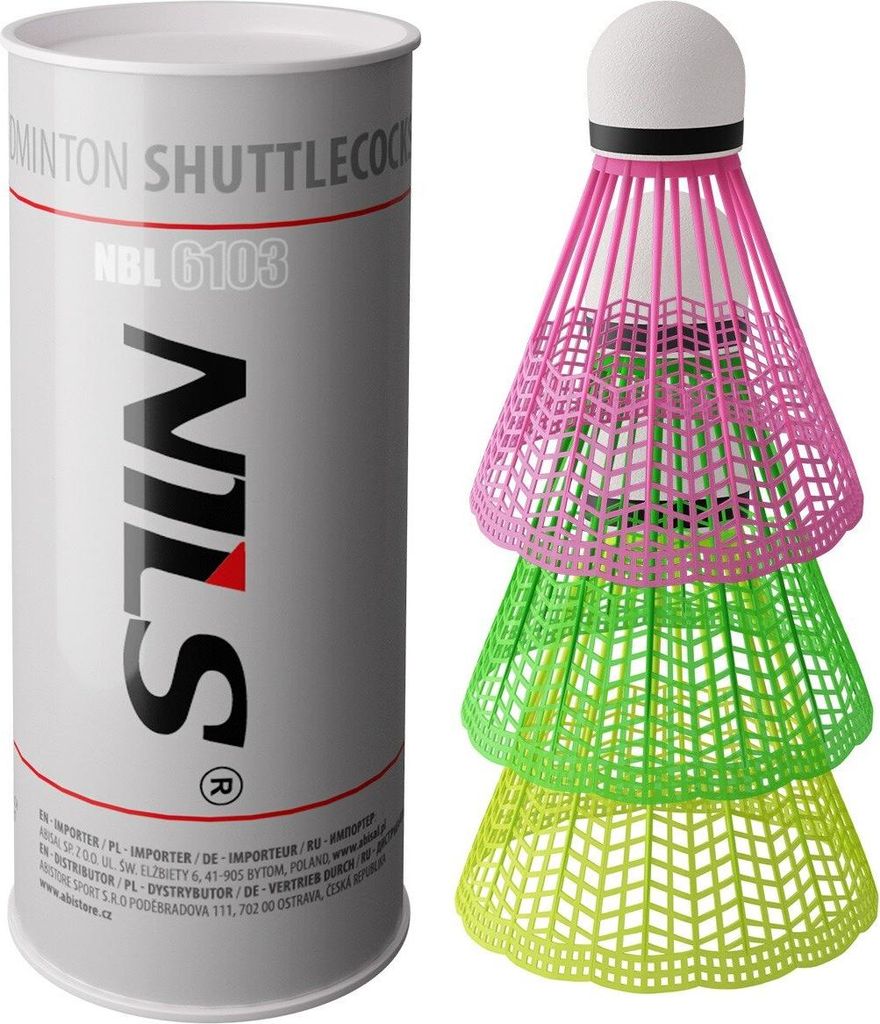 Farbenfrohes 3er-Set synthetischer Badmintonbälle