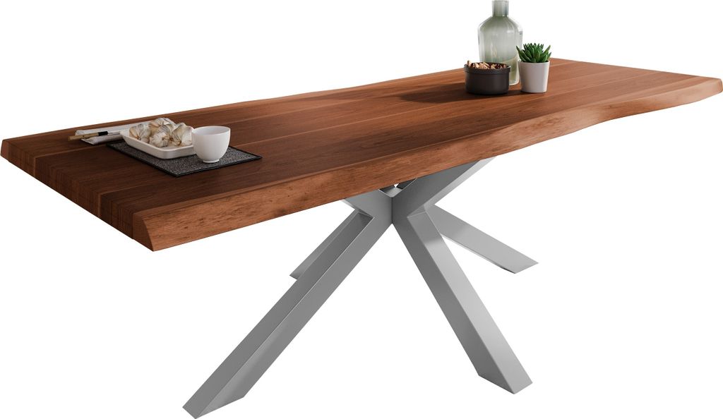 Esstisch Baumkante massiv Akazie Nussbaum 280 x 100 Produktbild 