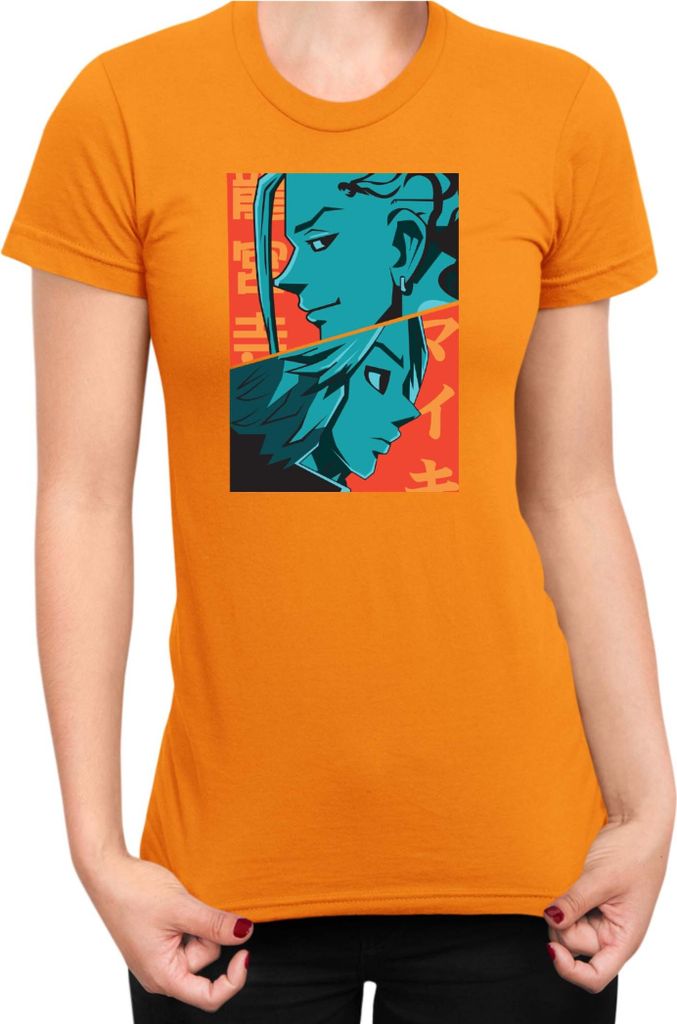 Damen T-Shirt Japan Anime Manga Tokyo Anime Revengers Ken V Manjiro, Lady L / Orange