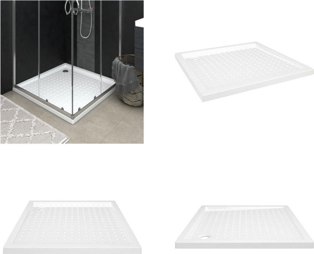 vidaXL Duschwanne Anti Rutsch Weiß 90x90x4 cm ABS - Duschwanne - Duschwannen - Duschtasse - Duschtassen