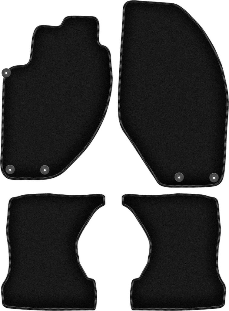 Wielganizator Velours-Autoteppiche – passend für Lancia Kappa (Coupe, Bj. 1994-2001) – schwarz, passgenau, mit Befestigungen set 4 Stk.