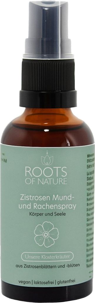 ROOTS OF NATURE Klosterkräuter Zistrosen Mund- & Rachenspray (50 ml) – Zistrosenblätter und -blüten, 33 % Alkohol,