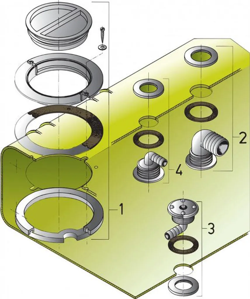Raccord d'étanchéité VETUS WTKIT pour réservoir fixe eau propre et usée - 2