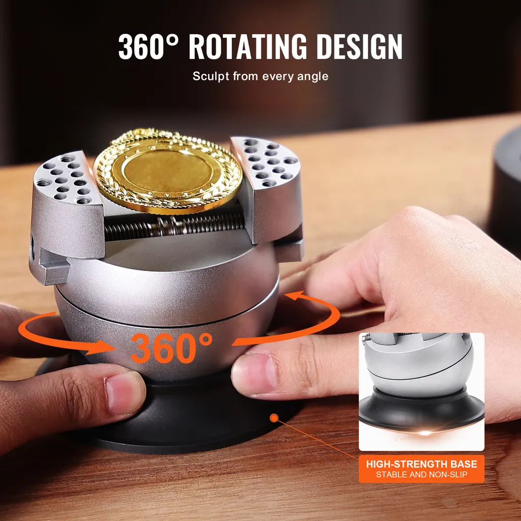 SucceBuy Ball Vise: strumento di incisione da 3" con rotazione a 360°. 30 attacchi PCS per lavori di intarsio di pietre preziose e piccole incisioni. Blocco standard per incisioni professionali di gioiellieri - 6