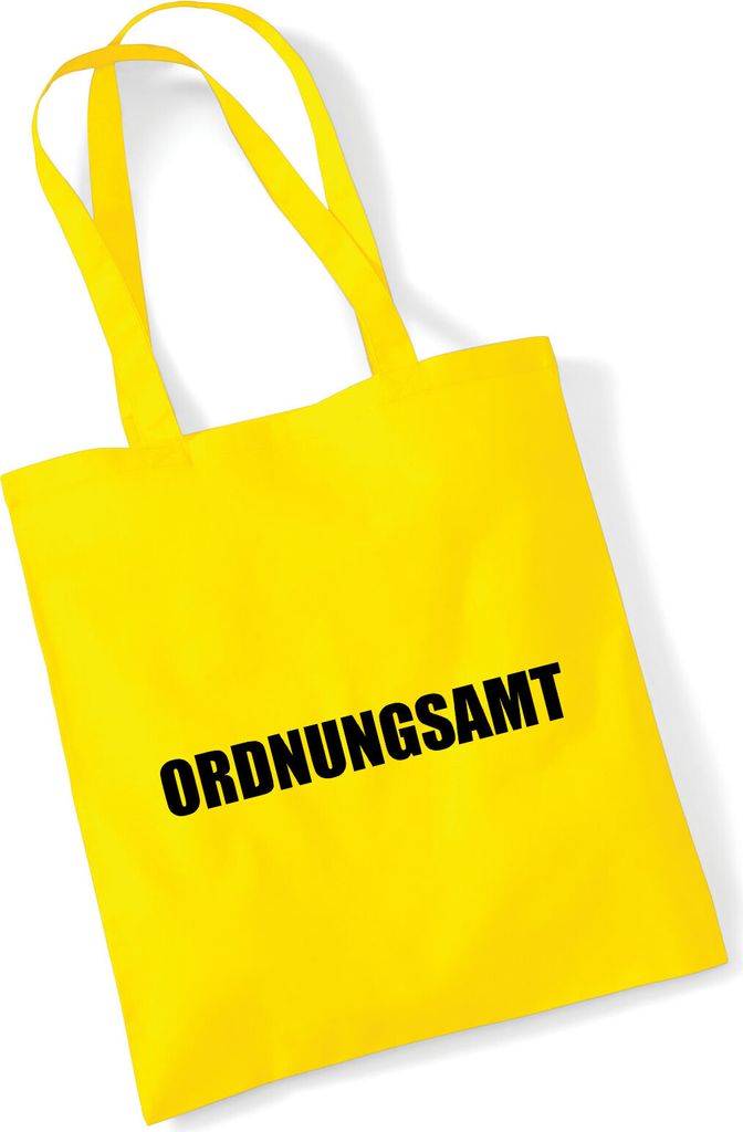 Huuraa Jutebeutel Ordnungsamt Schriftzug 10 Liter Yellow Baumwolle Tasche Geschenkidee