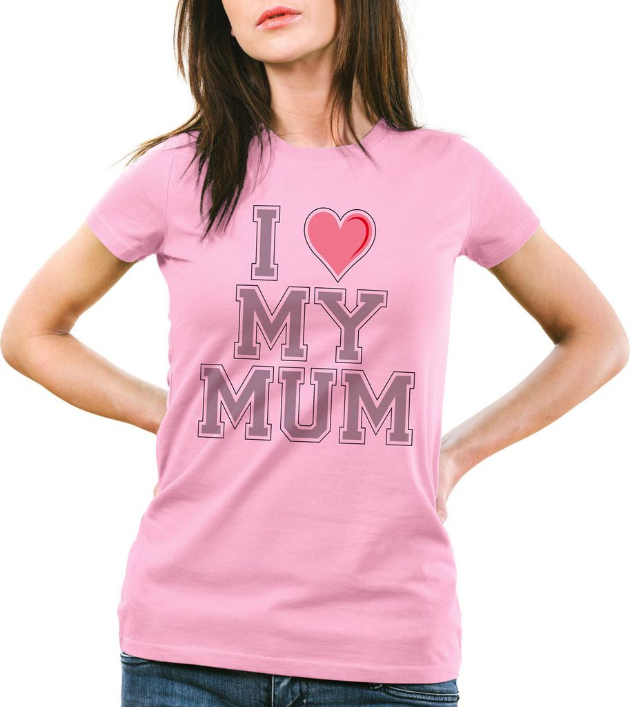 style3 I love my Mum Damen T-Shirt, Farbe:Pink, Größe:XS