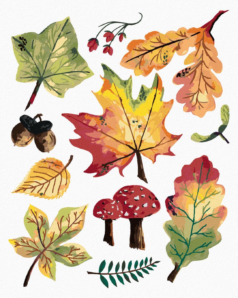 Zuty - Malen nach Zahlen - HERBSTLICHES LAUB (ALEXANDRIA GILBERT), 40x50 cm, mit Keilrahmen (bereits gespannt)