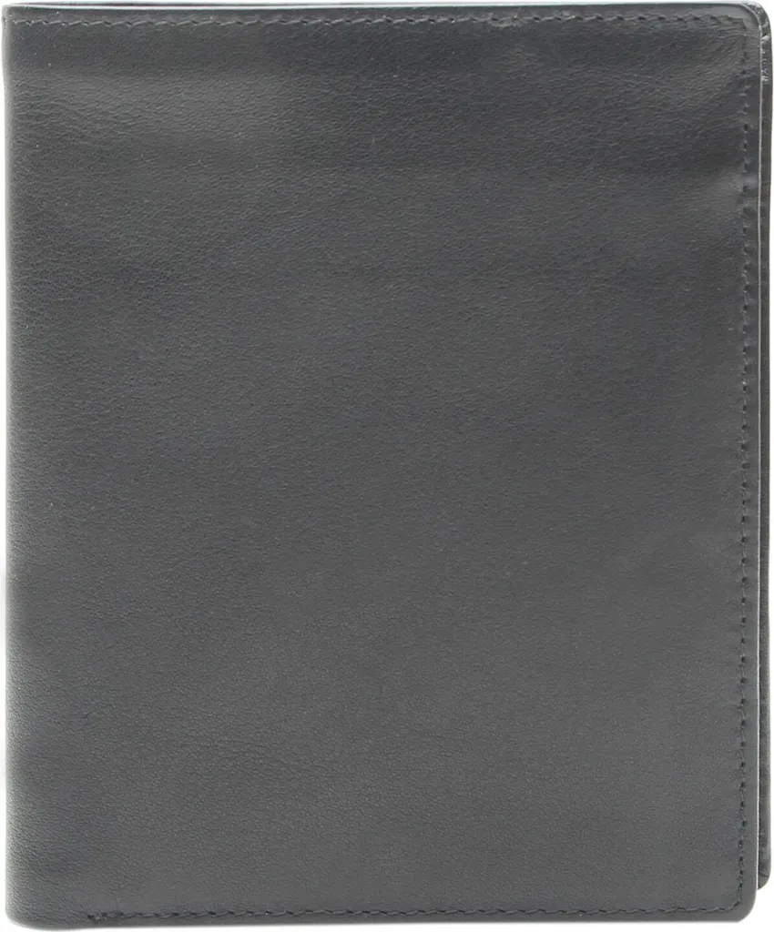 Esquire Frankfurt High Wallet Nero - Portafoglio in Vera Pelle con RFID