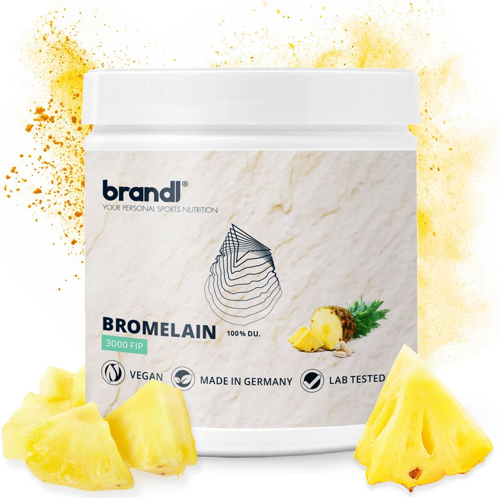 brandl Bromelain hochdosiert | Natürliche Enzyme aus der Ananas mit 3.000 F.I.P. | 120 Premium Kapseln