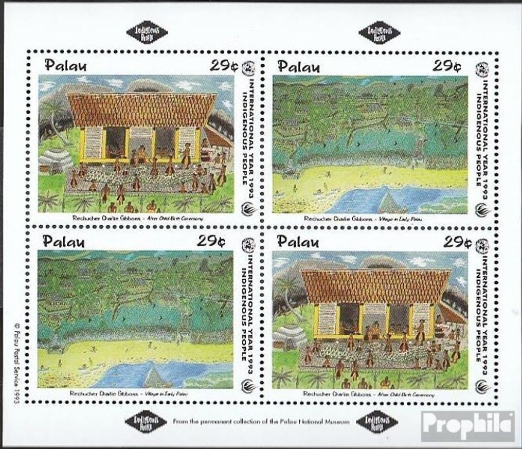 Briefmarken Palau-Inseln 1993 Mi 658-659 Kleinbogen (kompl.Ausg.) postfrisch Jahr der Ureinwohner