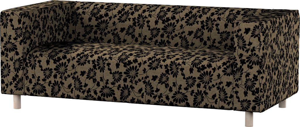 Dekoria Bezug für Klippan 2-Sitzer Sofa, beige-schwarz, Sofahusse, Klippan 2-Sitzer