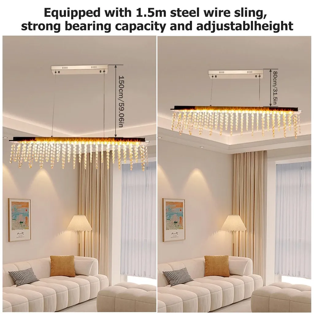 Lustre LED 3 températures de couleur - Suspension à télécommande 38W