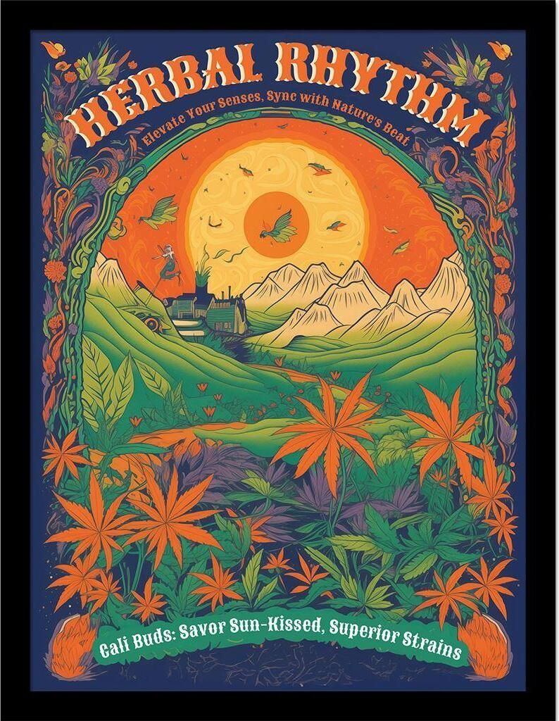 Ada Ingram - Gerahmtes Poster "Herbal Rhythm Festival" PM9471 (40 cm x 30 cm) (Bunt)