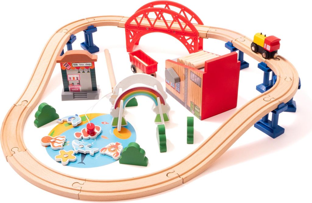 Aga4Kids Holz-Eisenbahnset 30 Teile DS5646