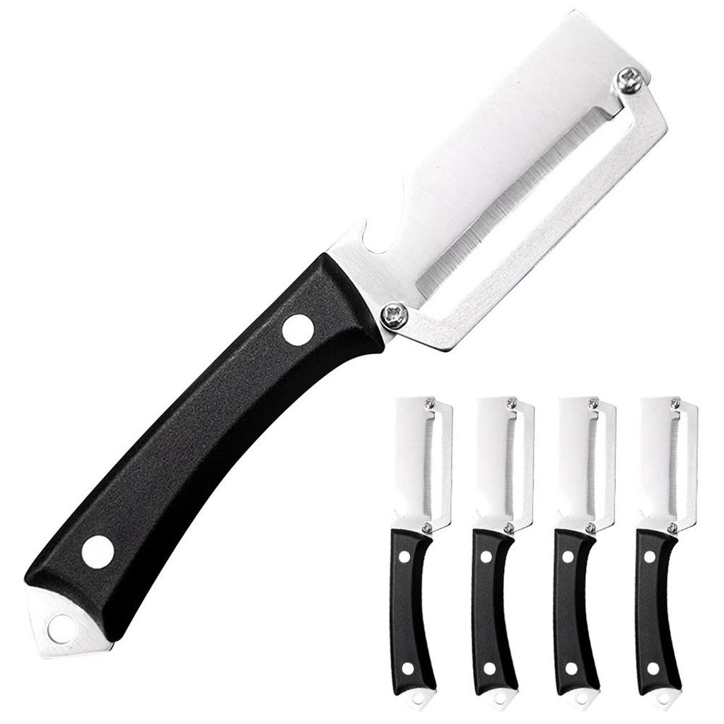 5pcs multifunktionaler Küchen Gemüseschäler,Holzgriff,als Produktbild 
