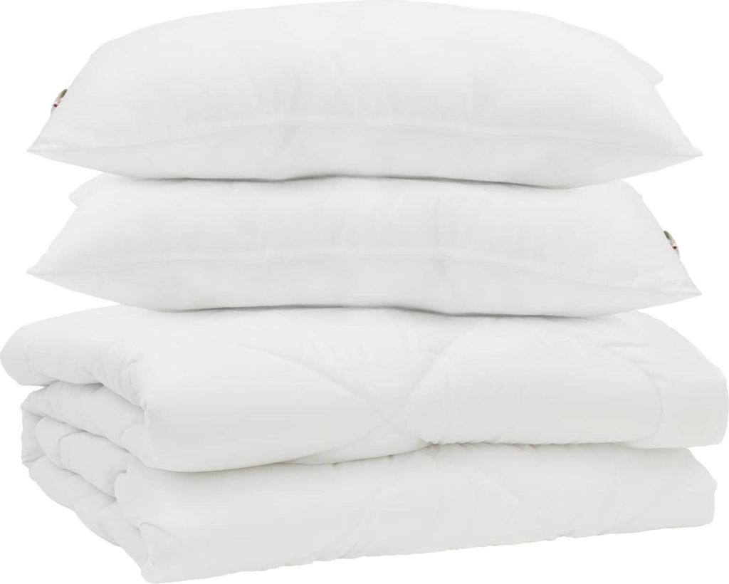 vidaXL Sommerdecke mit Kissen 3 pcs Weiß Mikrofaser