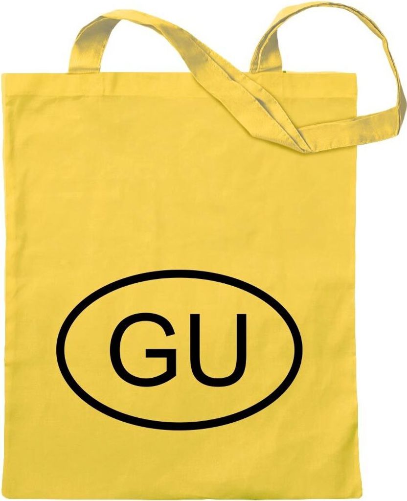 Kiwistar - Baumwolltasche - gelb - Guam GU - Tragetasche Stoffbeutel Umhängetasche Langer Henkel