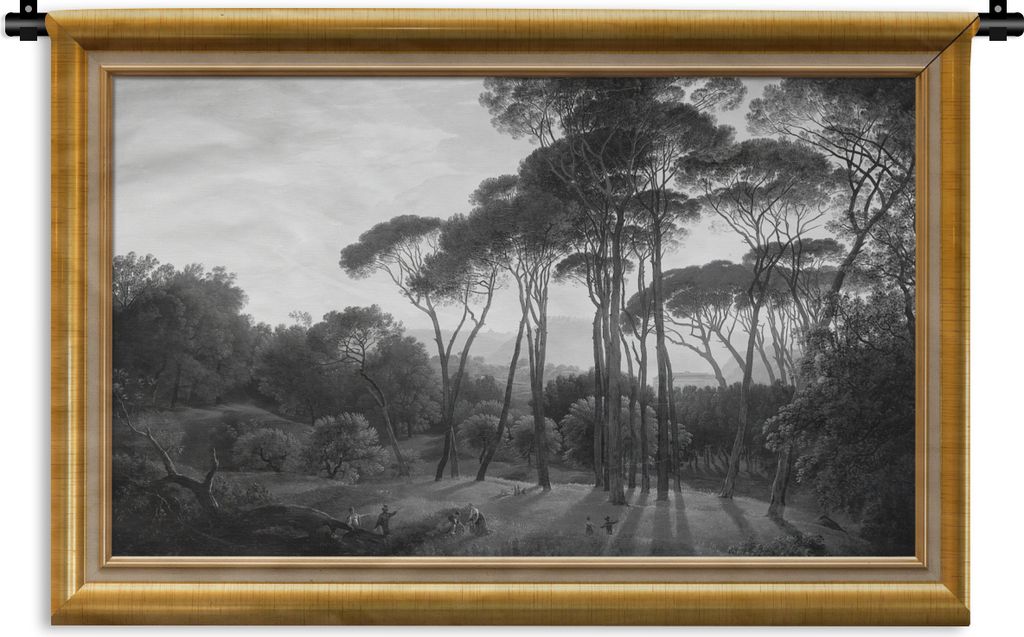 MuchoWow Wandteppich Wandbehang Italienische Landschaft Zirbelkiefer - Hendrik Voogd - Liste - Gold 60x40 cm Tapisserie Dekoration Wandtuch - Wan...