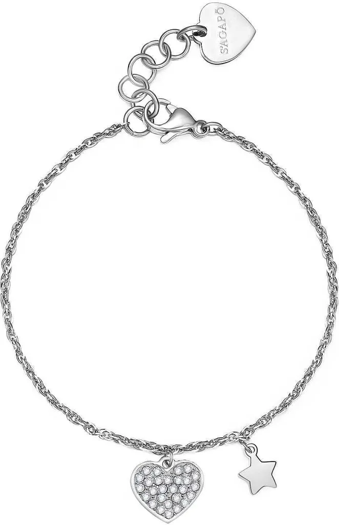 Gourmette femme Sagapò Aurora argentée avec pendentifs charms chic