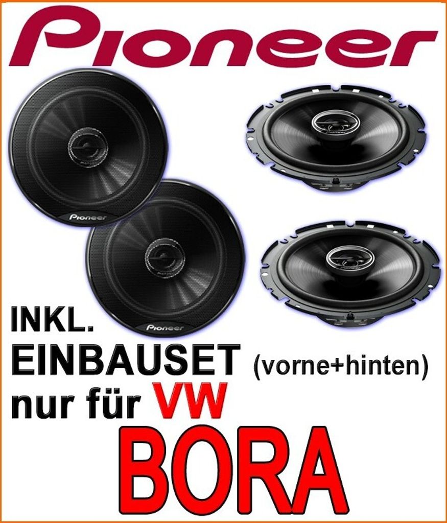 Pioneer Komplettset für vorne & hinten - Einbauset passend für VW Bora - justSOUND