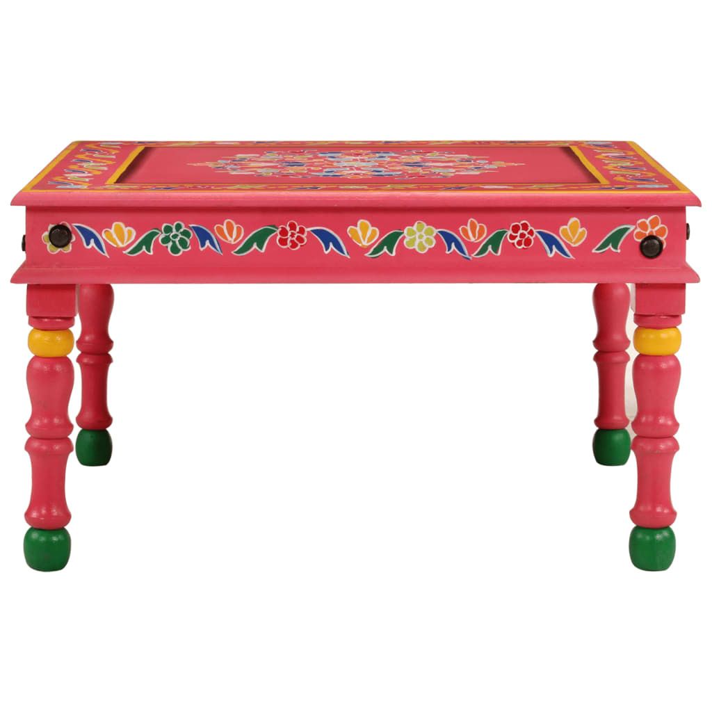 vidaXL Couchtisch Rosa Handbemalt Massivholz Mango Produktbild 