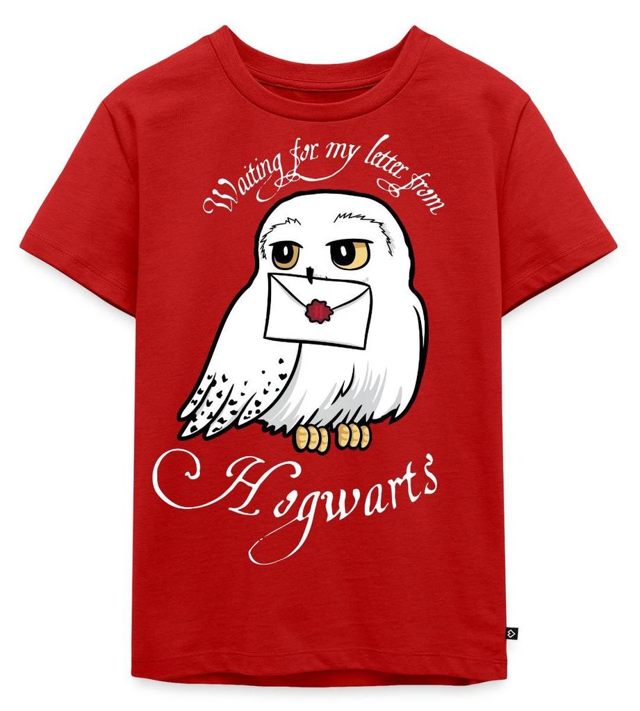 Spreadshirt Harry Potter Hedwig Brief Kinder Premium T-Shirt, 110/116 (4 Jahre), Rot
