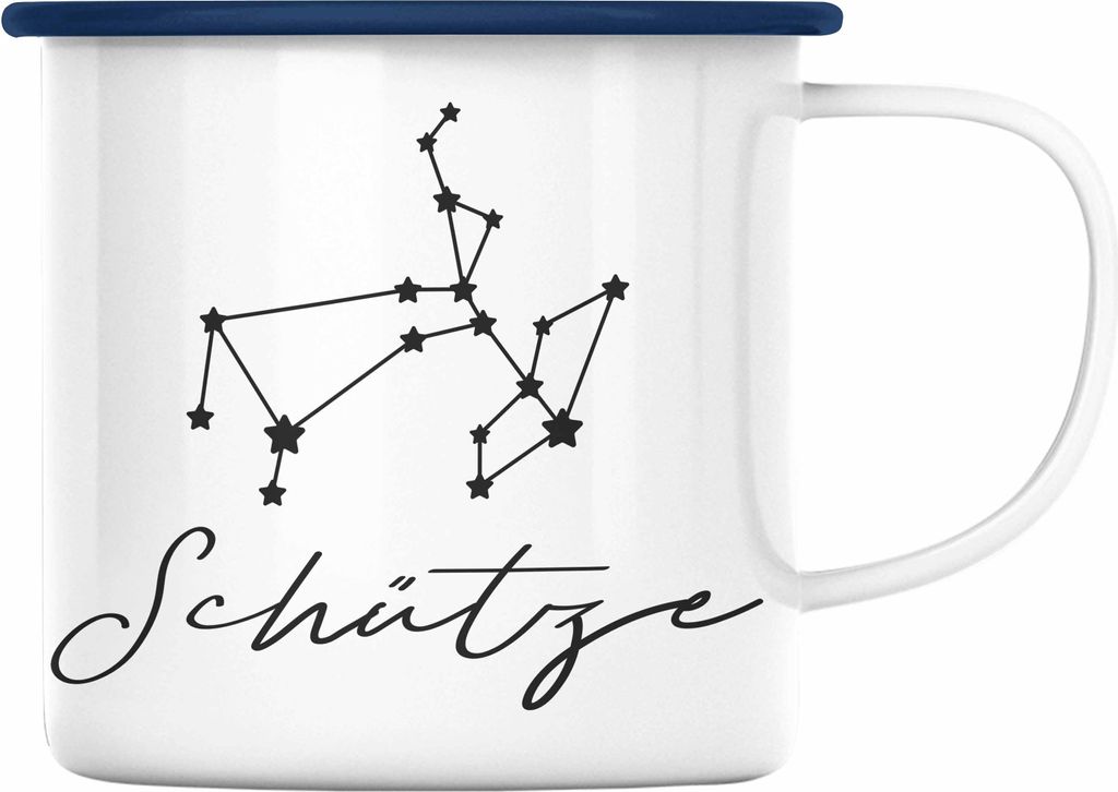 Trendation - Schütze Sternzeichen Emaille Tasse Geschenk Produktbild 