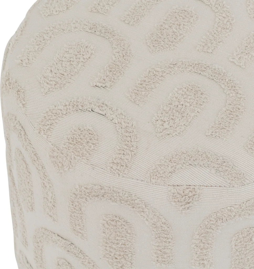 Pouf Repose-Pieds Copas Blanc - Siège d'Appoint Idéal pour Petit Salon