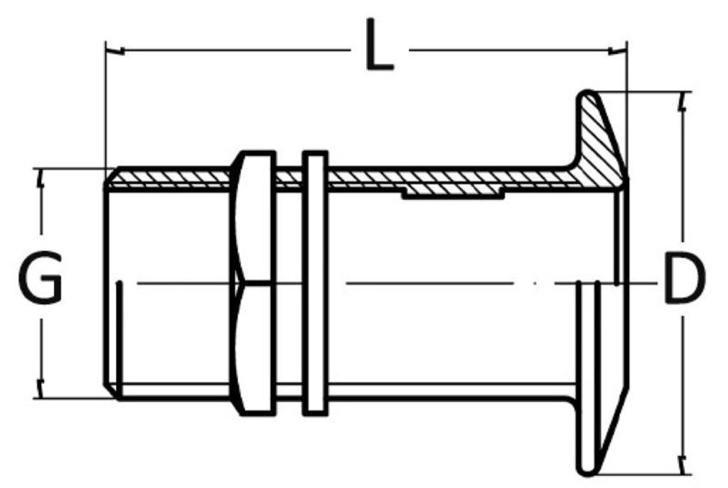 Seacock niedrige Kante verchromt Messing 2" - Osculati 17.324.46