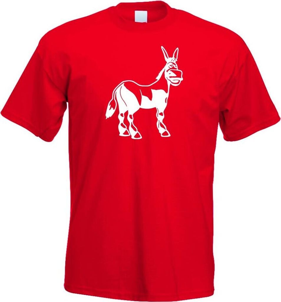 Kiwistar - T-Shirt - rot - Esel - Motiv 1 - tragen Herren Funshirt Bedruckt Design Sprüche Spruch Motive - mit Motiv Bedruckt - Funshirt Design - ...
