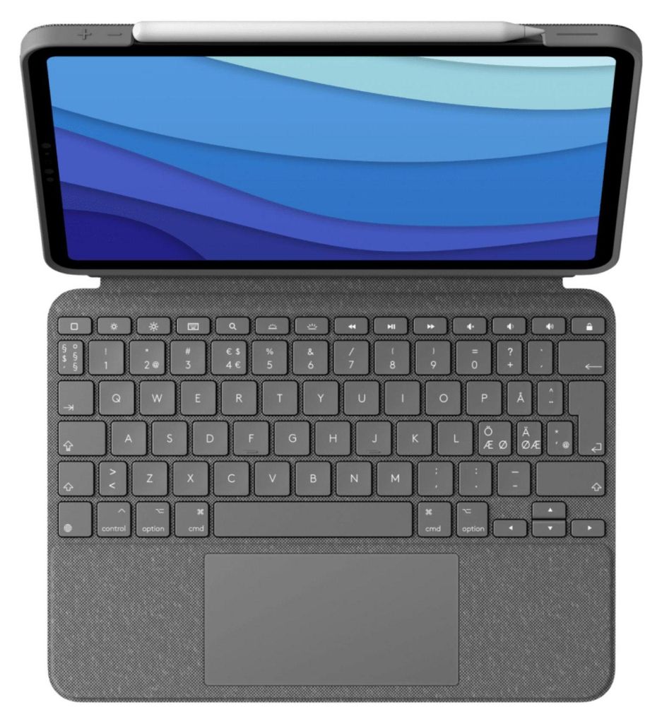 Logitech Combo Touch - Tastatur und Foliohülle - mit Trackpad - hintergrundbeleuchtet - Apple Smart connector - QWERTY - Pan-Nordic - Oxford Gray ...