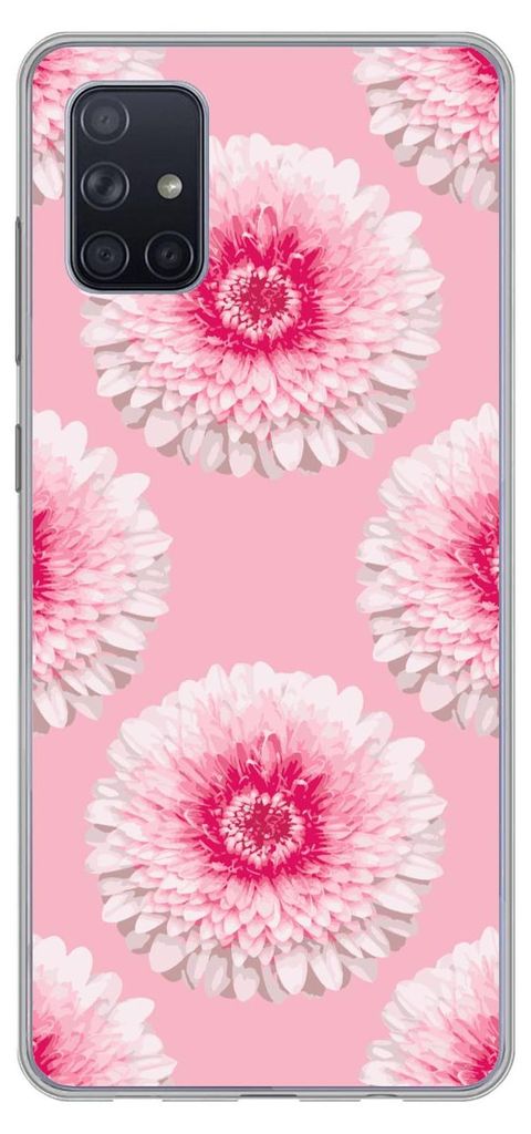 MuchoWow Handyhülle Schutzhülle Hülle für Telefoonhoesje Samsung Galaxy A71 Mädchen - Blume - Rosa - Muster - Mädchen - Kinder - Kinder Sil...