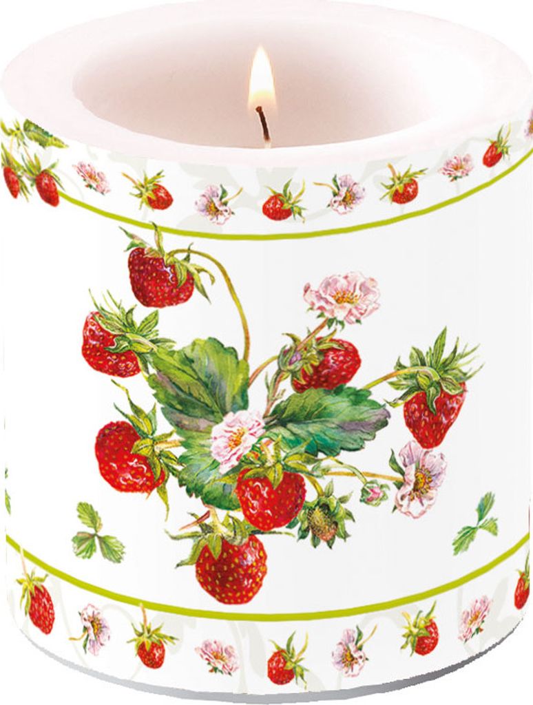 Kerze klein – Candle small – Format: Ø 7,5 cm x 9 cm – Brenndauer: 35