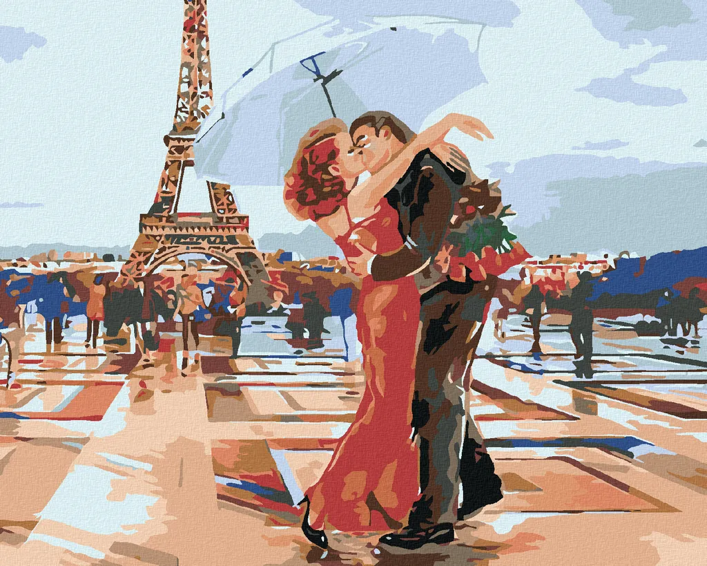 Zuty Pittura Diamanti Amanti Torre Eiffel 40x50 cm Kit Completo