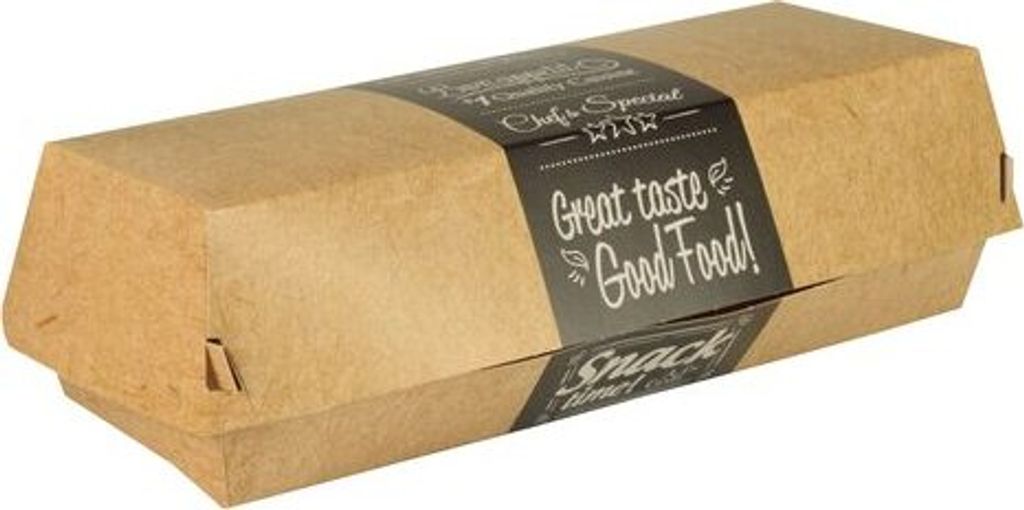 50x PAPSTAR Baguetteboxen Sandwichboxen aus Pappe 22 x 8,5 cm 'Good Food'