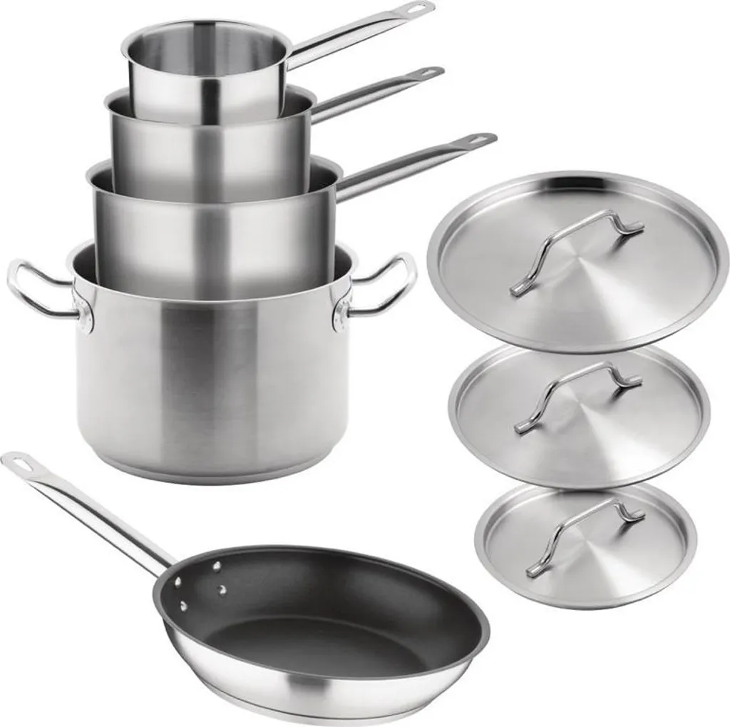 Batterie de cuisine en inox 5 pièces induction avec fond multicouche
