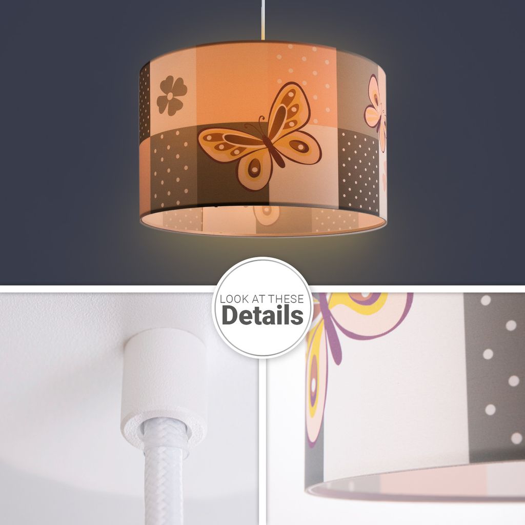 Deckenlampe Kinder Pendelleuchte Kinderzimmer Stoffschirm Produktbild 4