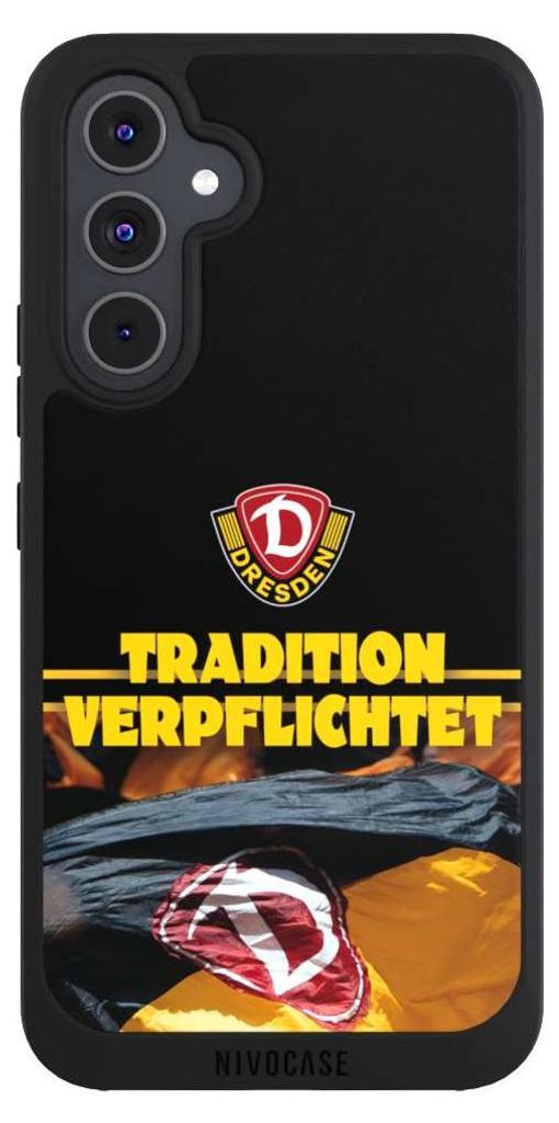 NIVOCASE Handyhülle für Samsung Galaxy A54 5G Hülle NIVOpure Case Schwarz Fanartikel SG Dynamo Dresden SGD