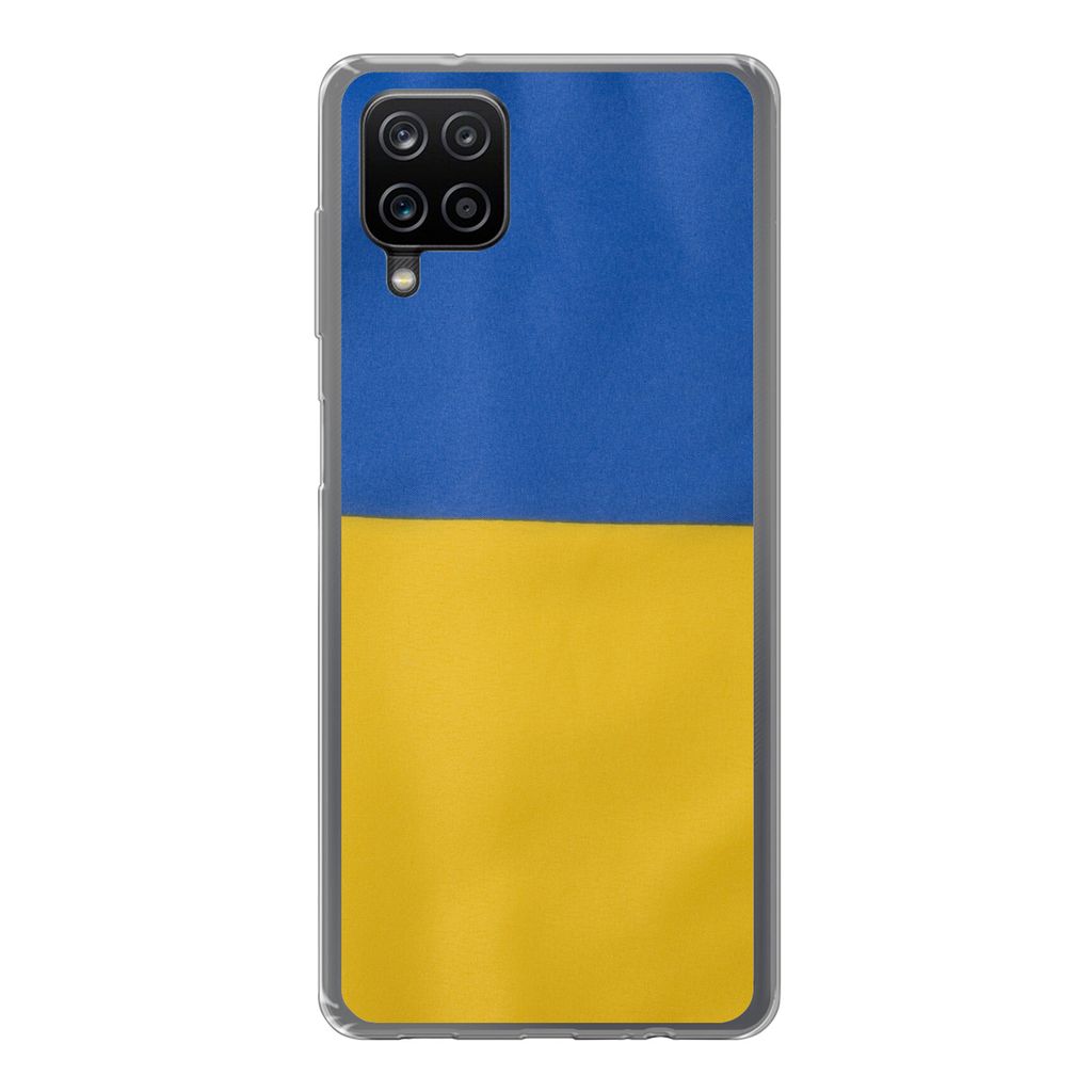 MuchoWow Handyhülle Schutzhülle Hülle für Samsung Galaxy A12 Nahaufnahme der Flagge der Ukraine Silikon Softcase Handy Hülle - Bild