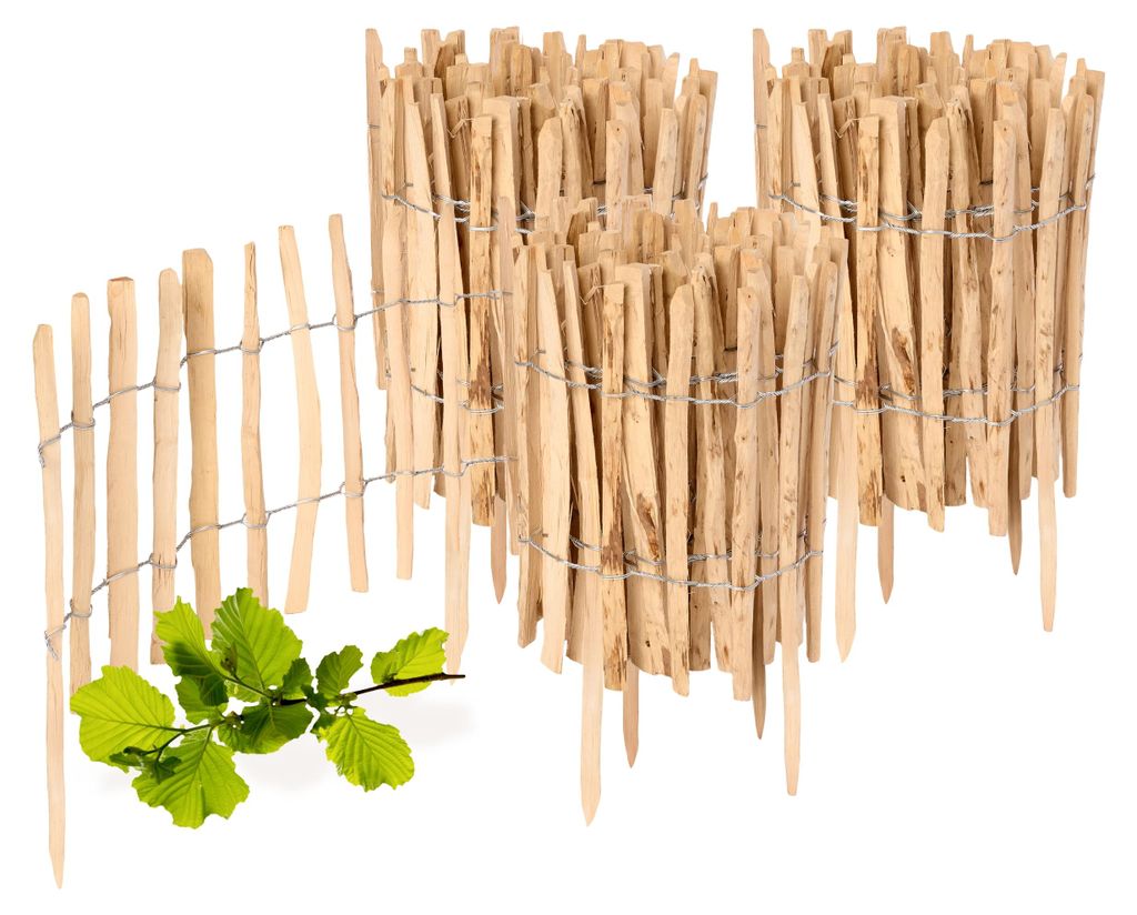 Gartenzaun zum Stecken aus Haselnüsse Zaun Garten Produktbild 