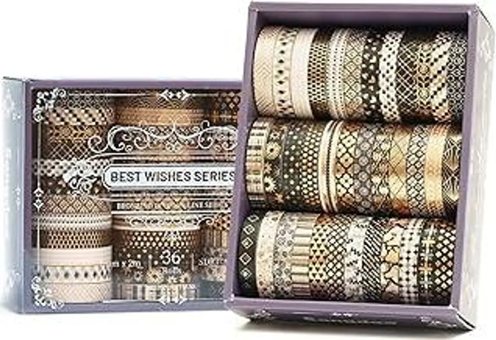 Nastro Masking Tape Songdao 36 Pezzi: Washi Tape Oro per Artigianato